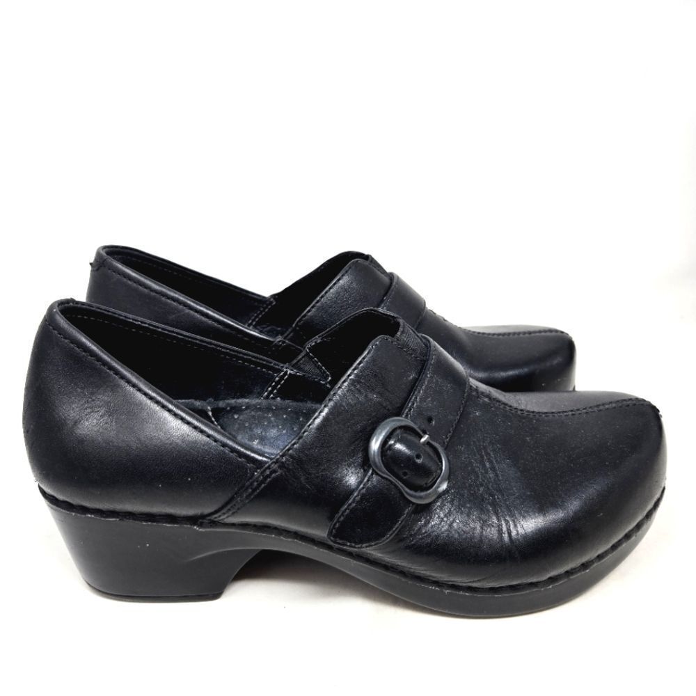 DANSKO‎ Tamara Women's Black Leather Clog Slip-On Shoes Size 38